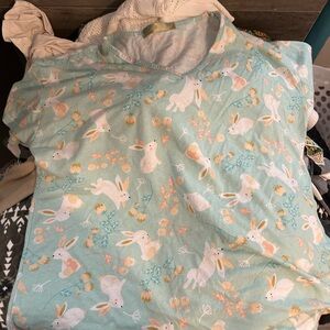 Cute Bunny Print Pajama Top